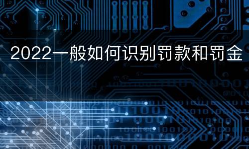 2022一般如何识别罚款和罚金