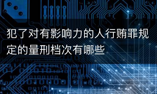 犯了对有影响力的人行贿罪规定的量刑档次有哪些