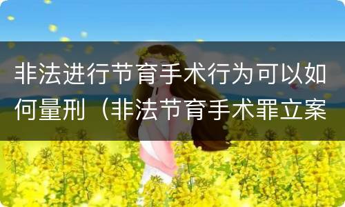 非法进行节育手术行为可以如何量刑（非法节育手术罪立案标准）