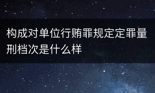 构成对单位行贿罪规定定罪量刑档次是什么样