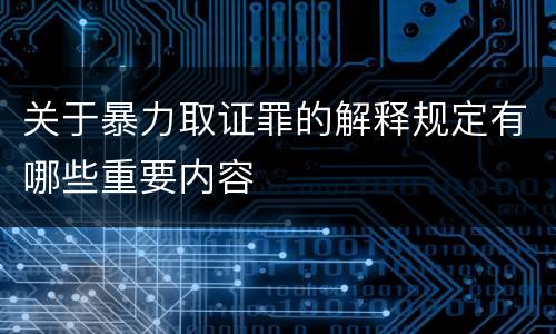 关于暴力取证罪的解释规定有哪些重要内容