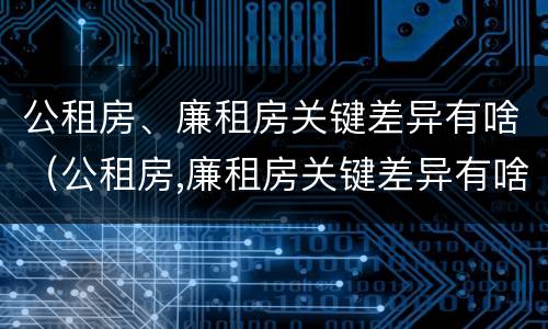公租房、廉租房关键差异有啥（公租房,廉租房关键差异有啥问题）