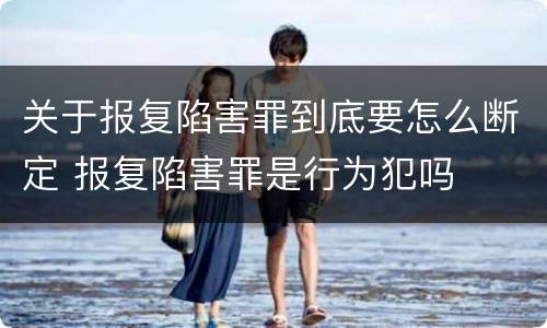 关于报复陷害罪到底要怎么断定 报复陷害罪是行为犯吗