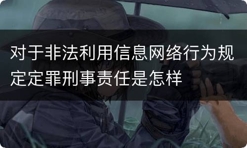 对于非法利用信息网络行为规定定罪刑事责任是怎样