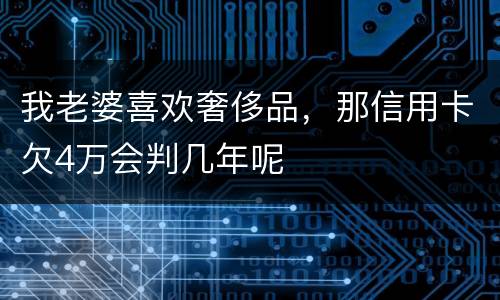 我老婆喜欢奢侈品，那信用卡欠4万会判几年呢