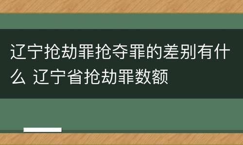 辽宁抢劫罪抢夺罪的差别有什么 辽宁省抢劫罪数额