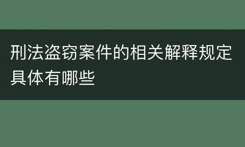 刑法盗窃案件的相关解释规定具体有哪些