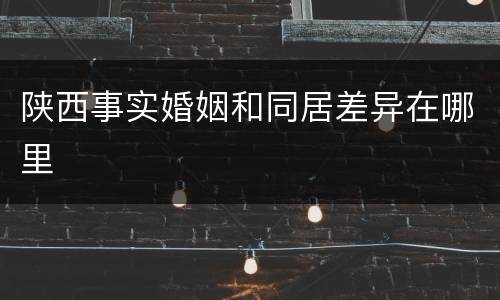 陕西事实婚姻和同居差异在哪里