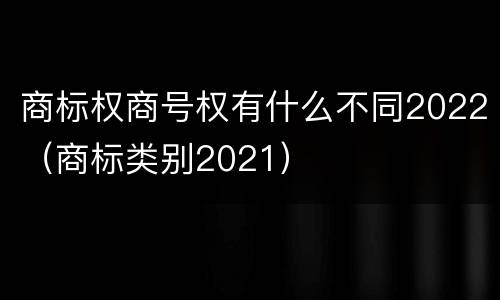 商标权商号权有什么不同2022（商标类别2021）
