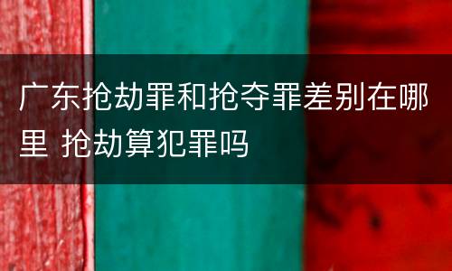 广东抢劫罪和抢夺罪差别在哪里 抢劫算犯罪吗