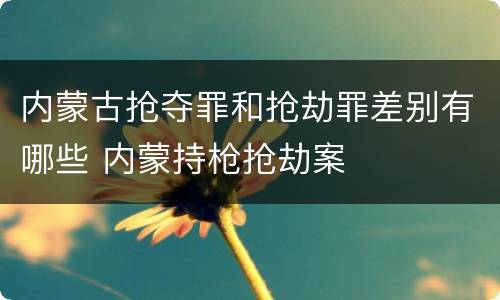 内蒙古抢夺罪和抢劫罪差别有哪些 内蒙持枪抢劫案