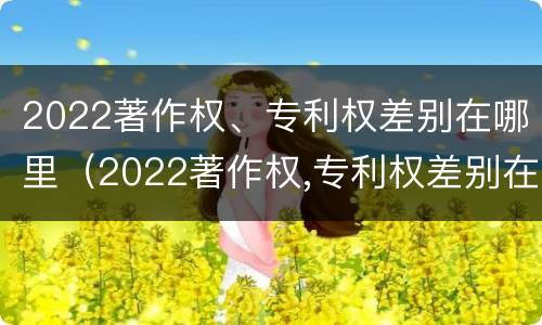 2022著作权、专利权差别在哪里（2022著作权,专利权差别在哪里查）