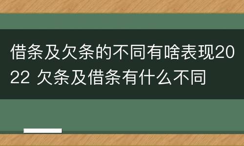 借条及欠条的不同有啥表现2022 欠条及借条有什么不同