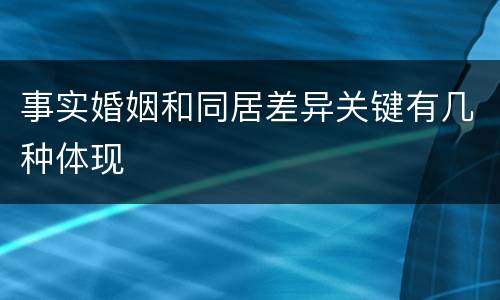 事实婚姻和同居差异关键有几种体现