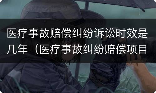 医疗事故赔偿纠纷诉讼时效是几年（医疗事故纠纷赔偿项目）