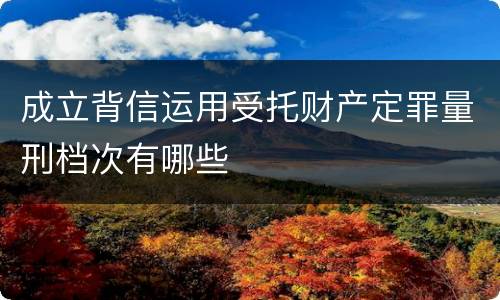 成立背信运用受托财产定罪量刑档次有哪些