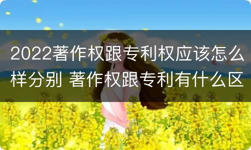 2022著作权跟专利权应该怎么样分别 著作权跟专利有什么区别