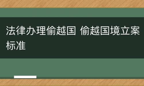 法律办理偷越国 偷越国境立案标准