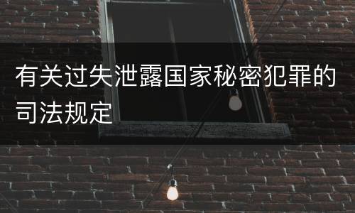 有关过失泄露国家秘密犯罪的司法规定