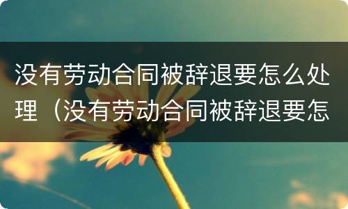 没有劳动合同被辞退要怎么处理（没有劳动合同被辞退要怎么处理才能仲裁）