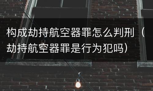构成劫持航空器罪怎么判刑（劫持航空器罪是行为犯吗）