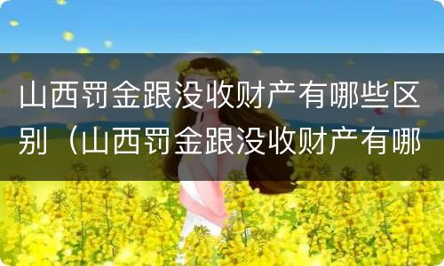 山西罚金跟没收财产有哪些区别（山西罚金跟没收财产有哪些区别图片）