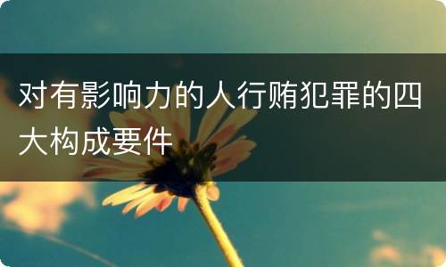 对有影响力的人行贿犯罪的四大构成要件