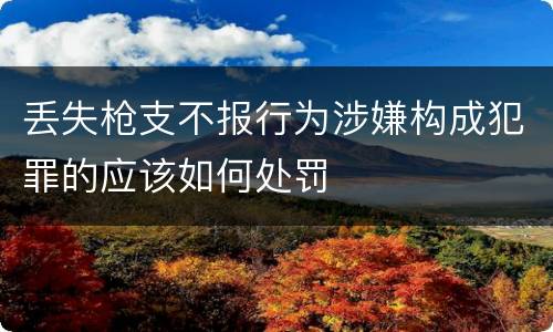 丢失枪支不报行为涉嫌构成犯罪的应该如何处罚