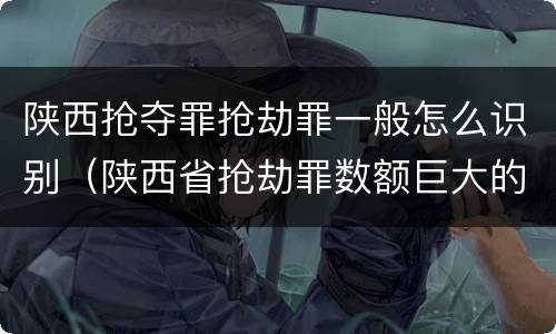 陕西抢夺罪抢劫罪一般怎么识别（陕西省抢劫罪数额巨大的标准）