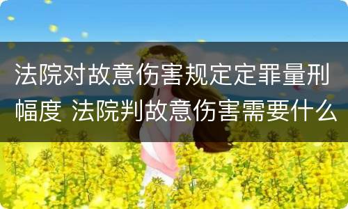 法院对故意伤害规定定罪量刑幅度 法院判故意伤害需要什么证据