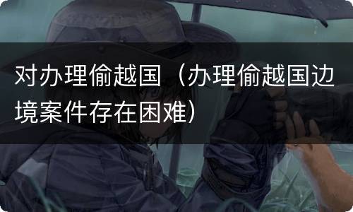 对办理偷越国（办理偷越国边境案件存在困难）