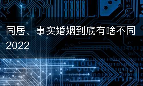 同居、事实婚姻到底有啥不同2022