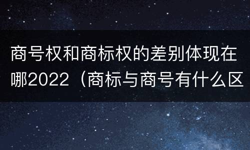 商号权和商标权的差别体现在哪2022（商标与商号有什么区别）