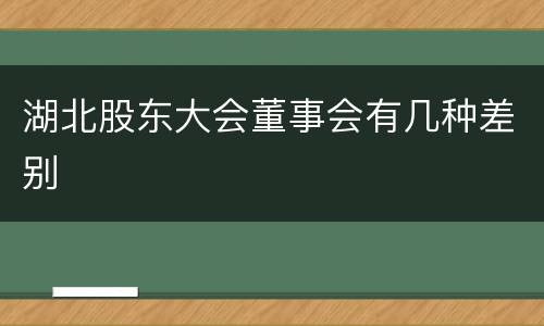 湖北股东大会董事会有几种差别