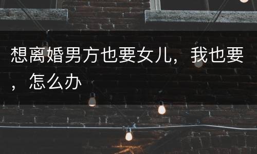 想离婚男方也要女儿，我也要，怎么办