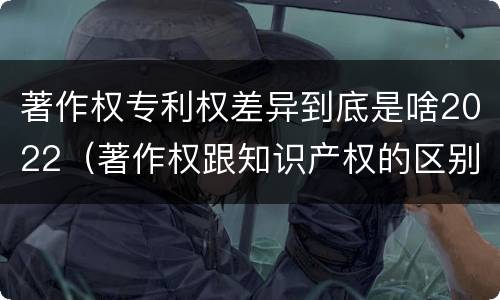 著作权专利权差异到底是啥2022（著作权跟知识产权的区别）