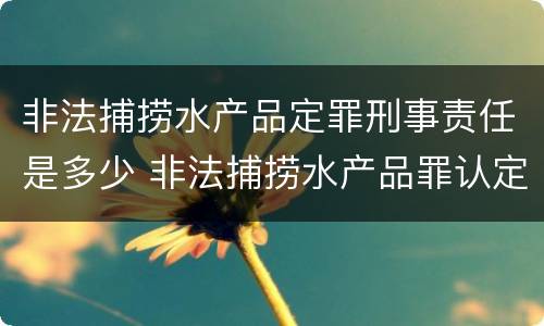 非法捕捞水产品定罪刑事责任是多少 非法捕捞水产品罪认定