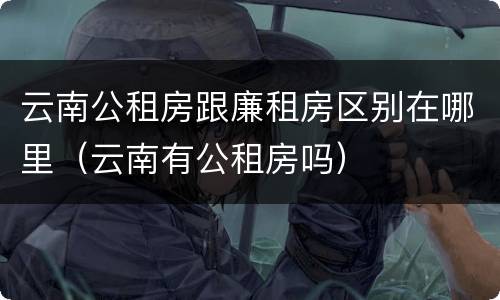 云南公租房跟廉租房区别在哪里（云南有公租房吗）