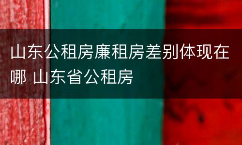 山东公租房廉租房差别体现在哪 山东省公租房