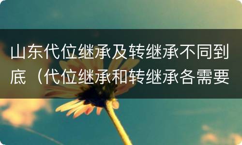 山东代位继承及转继承不同到底（代位继承和转继承各需要具备哪些条件?二者如何区别?）