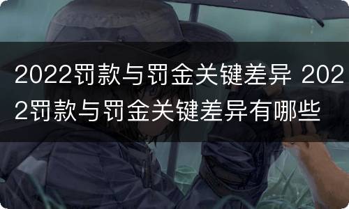 2022罚款与罚金关键差异 2022罚款与罚金关键差异有哪些