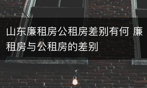 山东廉租房公租房差别有何 廉租房与公租房的差别