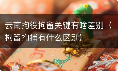 云南拘役拘留关键有啥差别（拘留拘捕有什么区别）