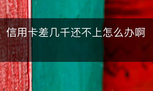信用卡差几千还不上怎么办啊