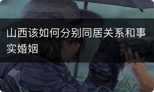 山西该如何分别同居关系和事实婚姻