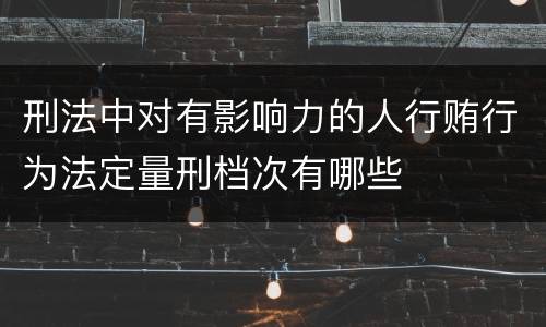 刑法中对有影响力的人行贿行为法定量刑档次有哪些