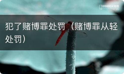 犯了赌博罪处罚（赌博罪从轻处罚）