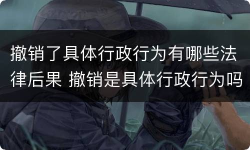 撤销了具体行政行为有哪些法律后果 撤销是具体行政行为吗