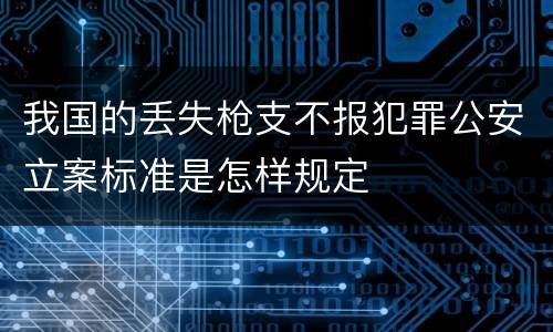 我国的丢失枪支不报犯罪公安立案标准是怎样规定