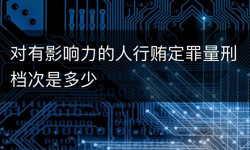 对有影响力的人行贿定罪量刑档次是多少